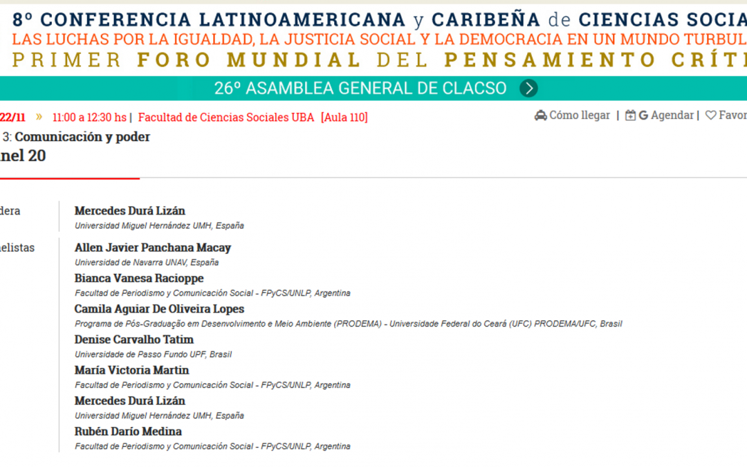 (Español) 8º Conferencia Latinoamericana y Caribeña de Ciencias Sociales del Consejo Latinoamericano de Ciencia Sociales (CLACSO)